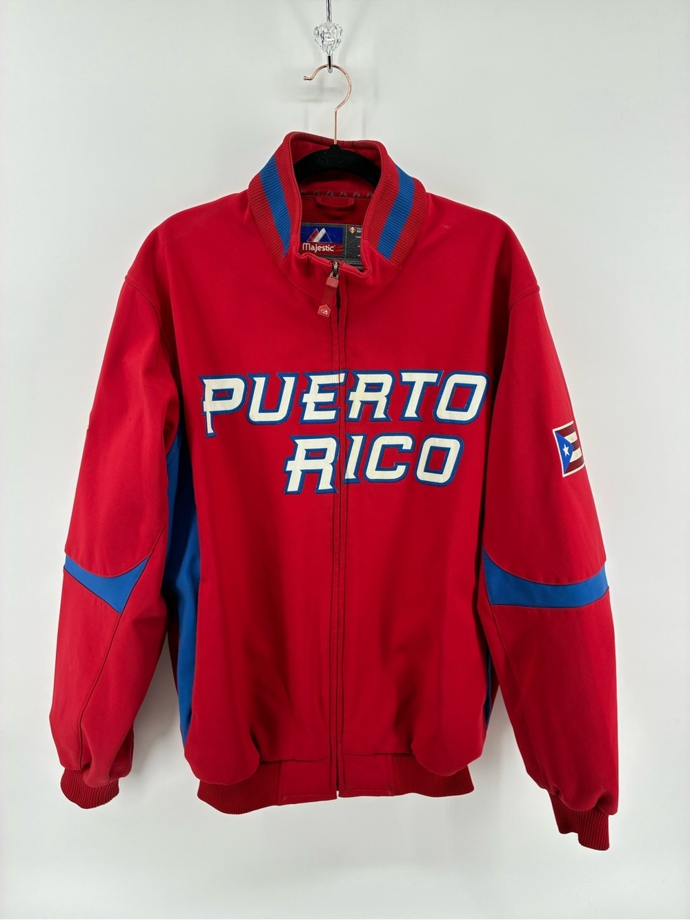 Majestic Therma Base Red and Blue Puerto Rico Team Jacket